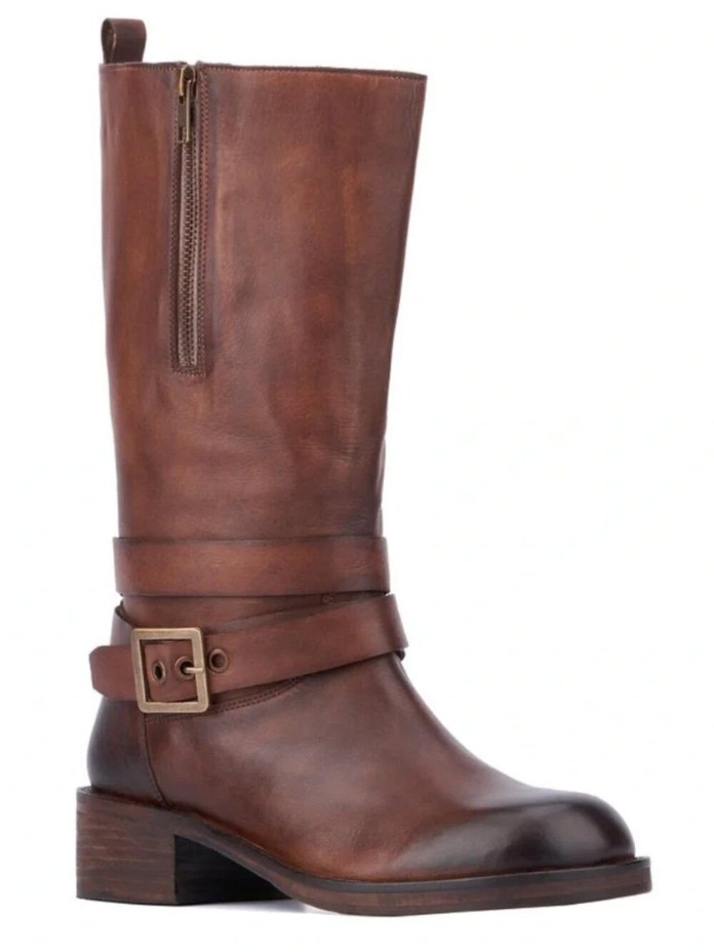 Vintage Foundry Philippa Genuine Leather Cognac Riding / Moto Boots - 8.5 - EUC